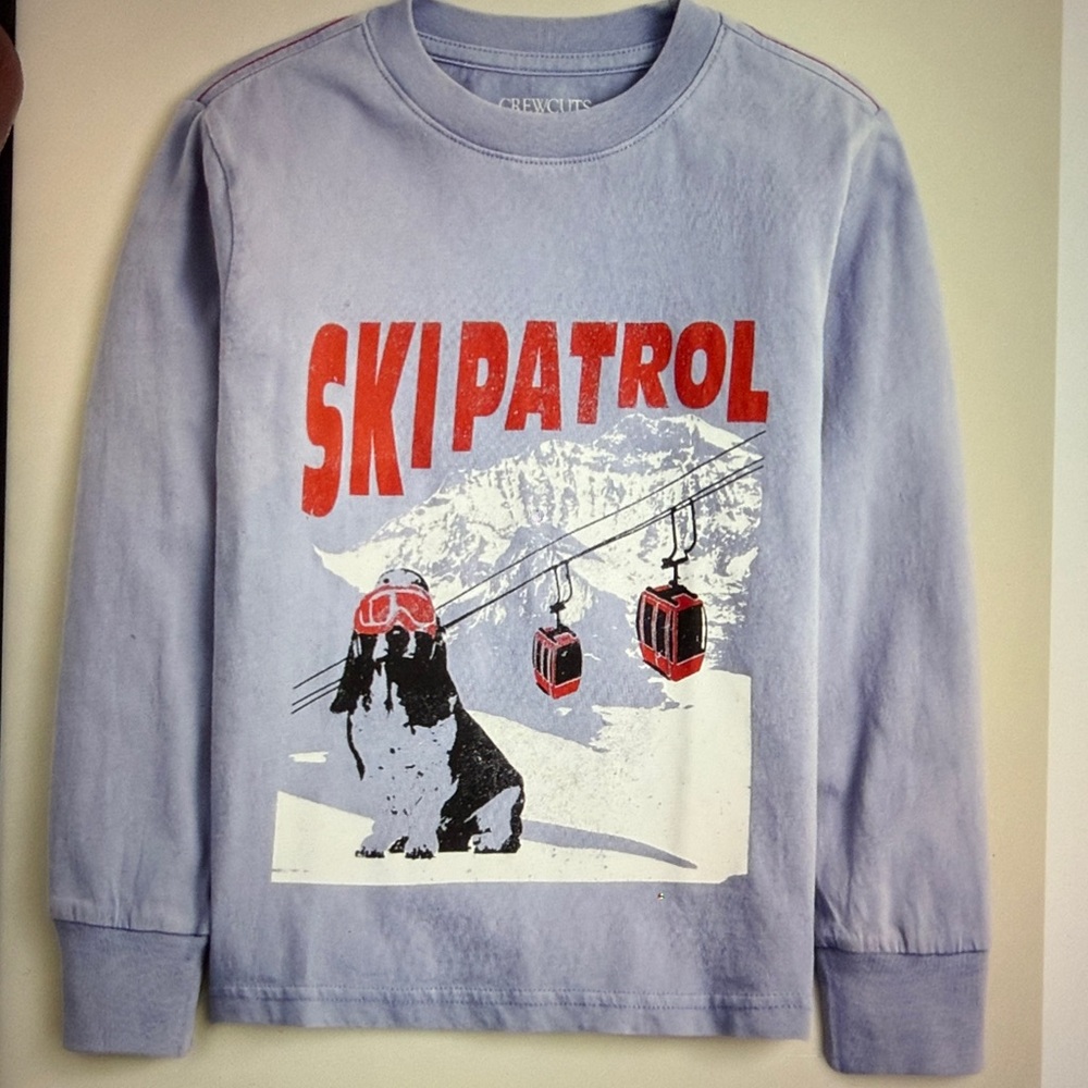 NWT J. Crew Crew Cuts Ski Patrol Dogs T Shirt, 8-9 ( Medium)